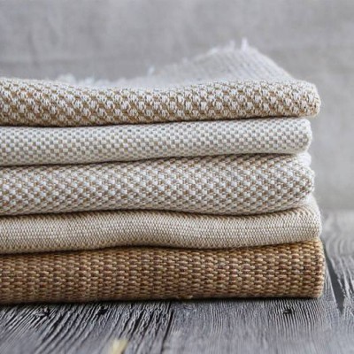 Eco Friendly Cotton Burlap Linen Fiber High Quality Jacquard Weave Hemp Jute Cotton Woven Jute Furniture Sofa Curtain Fabric