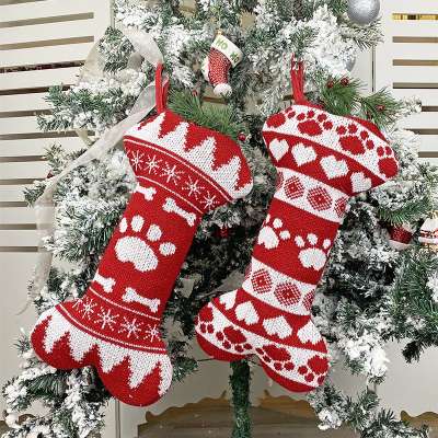 Promotional Dog Cat Fish Bone Xmas Stockings Xmas Gift Dedor Christmas Stockings Christmas Tree Hanging Decor